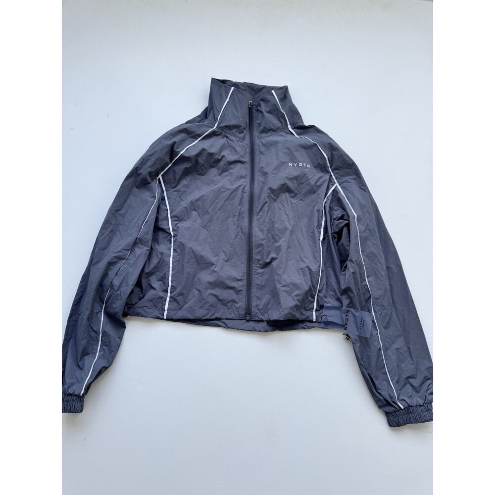 Nvgtn Womens Grey Stride Windbreaker Jacket Small